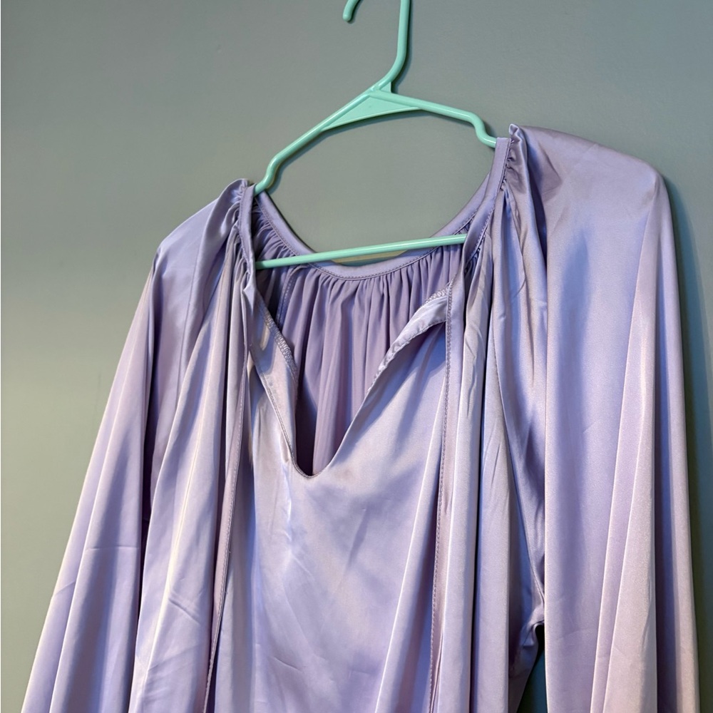 Lavender Satin Blouse - Picture 2 of 2